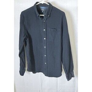Club Monaco Mens L Slim Fit 100 % Cotton Blue Flannel Shacket